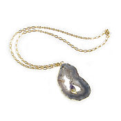 Украшения handmade. Livemaster - original item Geode agate pendant with amethyst 