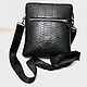 Men's shoulder tablet bag, made of python leather, in black. Men\'s bag. SHOES&BAGS. Online shopping on My Livemaster.  Фото №2
