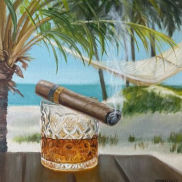 Картины и панно ручной работы. Ярмарка Мастеров - ручная работа Картина масло холст «Кубинский пейзаж». Handmade.