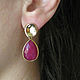 Maroon earrings, gold maroon earrings ' Berry'. Earrings. Irina Moro. Online shopping on My Livemaster.  Фото №2