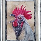 Картины и панно handmade. Livemaster - original item Oil painting of the Rooster Karl. Handmade.