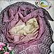 Shawl 'Listopad' with lurex, lilac. Shawls. Tatyana (Makushka_knits). Ярмарка Мастеров.  Фото №5