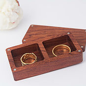 Свадебный салон handmade. Livemaster - original item Wooden box for two rings. Handmade.