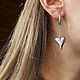 Серьги с гематитом,сердцем, шипами. Серьги классические. Katerina Moroz accessories for you (katerinamoroz). Ярмарка Мастеров.  Фото №6