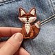 Брошь “Fox”. Брошь-булавка. Decor by Olga Radzievskaya. Ярмарка Мастеров.  Фото №6