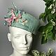 Order A pill hat made of straw with a blue rose with butterflies. irina-popilova. Livemaster. . Hats1 Фото №3