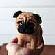 Order Pug toy made of wool dog symbol of the year. handmade toys by Mari (handmademari). Livemaster. . Felted Toy Фото №3