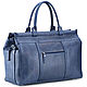 Leather city bag 'foster' (blue crazy), Valise, St. Petersburg,  Фото №1