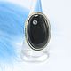 Order Black Obsidian and zircon ring in 925 Sterling silver SP0119. Sunny Silver. Livemaster. . Rings Фото №3