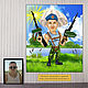A gift to her husband-paratrooper. picture to order. Cartoon photo on canvas, Caricature, Moscow,  Фото №1