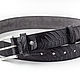 Black Leather Belt. Straps. Two Starlings. My Livemaster. Фото №5