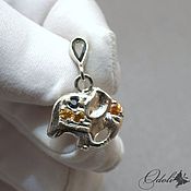 Украшения handmade. Livemaster - original item Silver pendant with Elephant sapphires. Handmade.