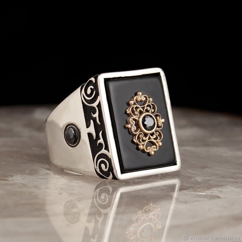  Массивный серебряный дизайн уникальной работы кольцо печатка, Перстень, Стамбул,  Фото №1