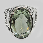 Украшения handmade. Livemaster - original item 925 silver ring with natural prasiolite green amethyst. Handmade.