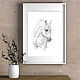 Портрет лошади, рисунок лошади, картина белая лошадь. Картины. WaterColorForever. Интернет-магазин Ярмарка Мастеров.  Фото №2