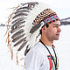 Indian headdress Soaring eagle. Indian roach. Ritual attributes. KolibriLeather. Online shopping on My Livemaster.  Фото №2