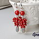 Red long earrings, Earrings, Moscow,  Фото №1