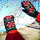 Black 'Berry' jacquard mittens, Mittens, Segezha,  Фото №1