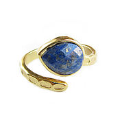 Украшения handmade. Livemaster - original item Lapis lazuli gold ring, dimensionless ring with a stone. Handmade.