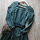 Long linen dress 'Urban sunset' green, Dresses, Baranovichi,  Фото №1