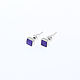 Stud EARRINGS Square with Charoite. Silver Miniature Earrings. Stud earrings. ARIEL - MOSAIC. My Livemaster. Фото №4