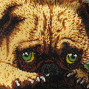 The picture "Leopard" embroidered with beads