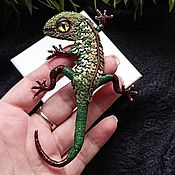 Украшения handmade. Livemaster - original item Beaded brooch pin lizard as a gift to a friend. A brooch with your own hands. Handmade.