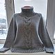 Свитер женский серый вязаный из шерсти с высоким воротом. Свитеры. Sweater Star Вязание на заказ.. Ярмарка Мастеров.  Фото №5