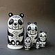 Educational Toy Matryoshka Funny Pandas wooden toy home decor, Puzzle, St. Petersburg,  Фото №1
