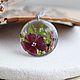 Pendant with real flowers. A pendant with a red flower as a gift to a girl, Pendant, Moscow,  Фото №1