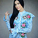 Guipure blouse with embroidery ' Siamese cats-in blue', Blouses, Vinnitsa,  Фото №1