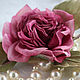 Брошь Энди, роза из шёлка, цветок из ткани, цветы, Брошь-булавка, Новосибирск,  Фото №1