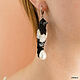 Asymmetric earrings 'Magpie'. Earrings. Coffeelena. Online shopping on My Livemaster.  Фото №2