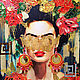 Фрида Кало. Красивый женский портрет. Абстракция, экспрессионизм, Картины, Санкт-Петербург,  Фото №1