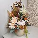 Композиция на стол с бархатными тыковками. Композиции. Наталья (Not only flowers). Интернет-магазин Ярмарка Мастеров.  Фото №2