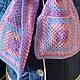 Шарф крючком бабушкин квадрат. Шарфы. Подарки  IrishcrochetGift. Интернет-магазин Ярмарка Мастеров.  Фото №2