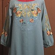 Одежда handmade. Livemaster - original item Embroidered boho dress 
