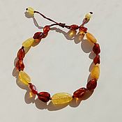 Украшения handmade. Livemaster - original item Bracelet made of natural amber of different colors braided No. №7. Handmade.