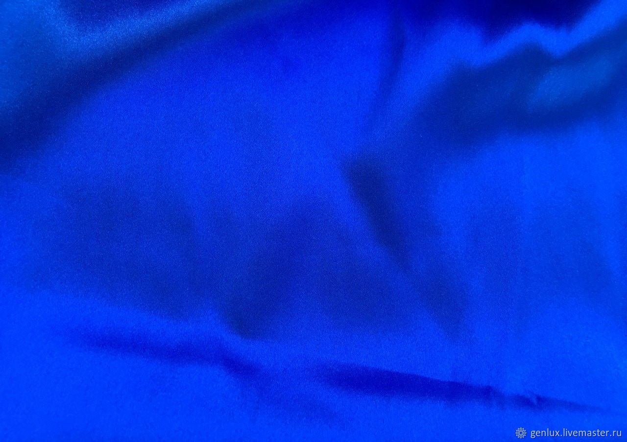 Натуральный шёлк с эластаном Электро синего цвета купить винтернет-магазине Ярмарка Мастеров по цене 3000 ₽ – GXTZ7RU