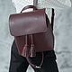Women's leather backpack 'Richer' (Burgundy), Backpacks, Yaroslavl,  Фото №1