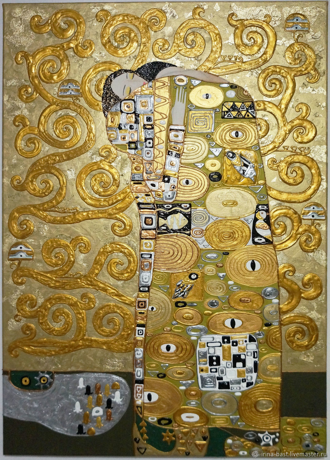Golden painting, a fragment of the painting Tree of life, Gustav Klimt Rapture, Pictures, St. Petersburg,  Фото №1