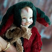 Куклы и игрушки handmade. Livemaster - original item Christmas Rabbit doll Poinsettia. Handmade.