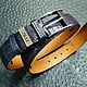 Men's belt made of genuine crocodile leather, handmade, Straps, St. Petersburg,  Фото №1