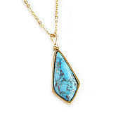 Украшения handmade. Livemaster - original item Turquoise pendant, turquoise pendant, pendant on a chain. Handmade.
