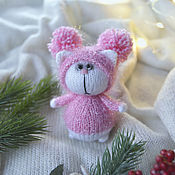 Куклы и игрушки handmade. Livemaster - original item A cat in a pink hat with pompoms. Handmade.