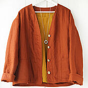 Одежда handmade. Livemaster - original item Quilted jacket-sweatshirt made of boiled linen. Handmade.