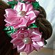 Pink elastic beam on a bun, Hairpins and elastic bands for hair, Belgorod,  Фото №1