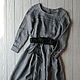 Order Long grey linen dress with belt. ZanKa. Livemaster. . Dresses Фото №3