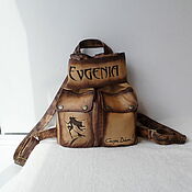 Сумки и аксессуары handmade. Livemaster - original item Custom-made leather backpack with engraving for Evgenia.. Handmade.