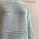 Джемпер хлопковый с пайетками " Mint freshness", рукав 3/4. Джемперы. FAVORITE KNITWEAR (Наталья). Ярмарка Мастеров.  Фото №6